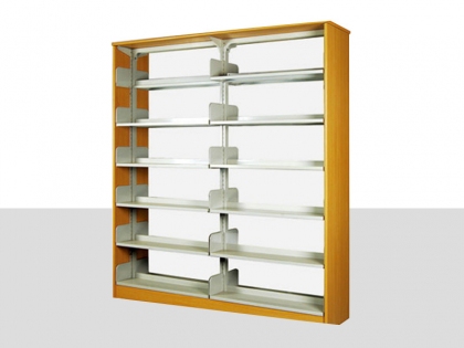 HZ-w17木護(hù)板單柱雙面書(shū)架